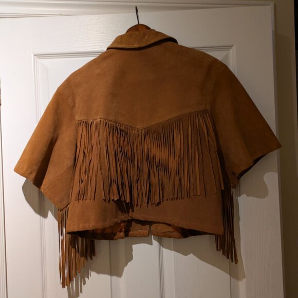 Beautiful Suede Fringe Cognac Jacket - Picture 6 of 6